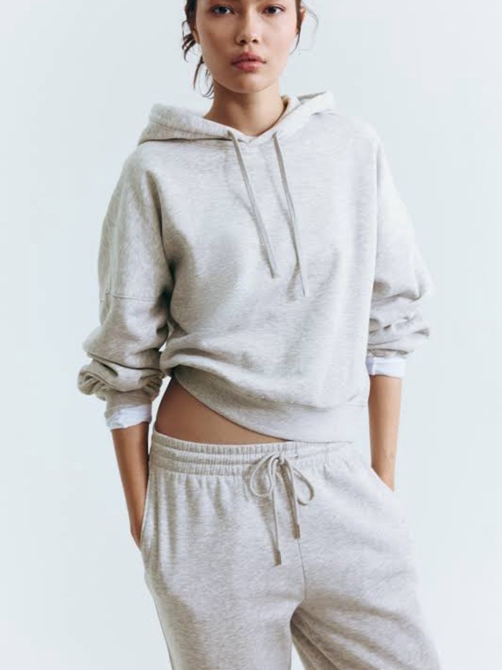 H&M Light Heather Gray Pullover Hoodie
